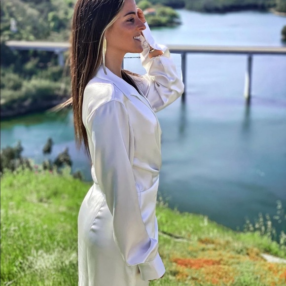 ZARA SHORT SATIN EFFECT DRESS - Picture 15 of 16